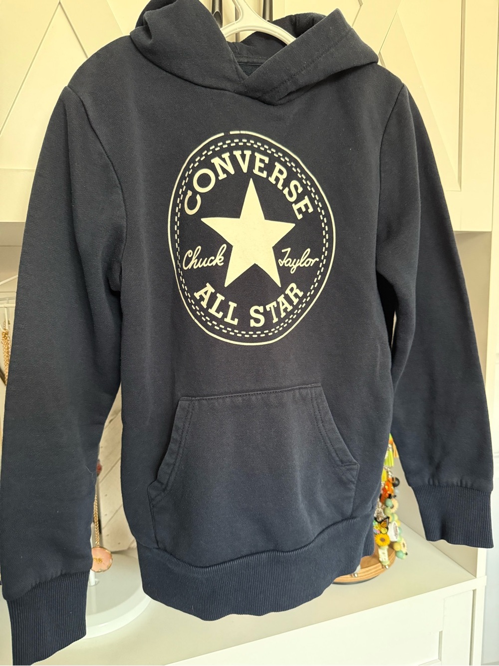 Converse Kids Navy Blue Hoodie with White All Star Logo